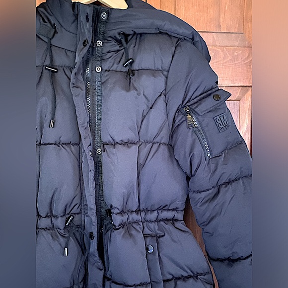 🏷️ BNWT STEVE MADDEN LONG BLACK WINTER COAT~MD~w/THUMB HOLES & POCKETS - Picture 4 of 13